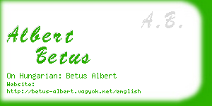 albert betus business card